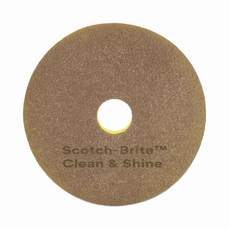 SCOTCH-BRITE Clean and Shine Pad, 15 in. Diameter, Brown, 5PK 7100148013